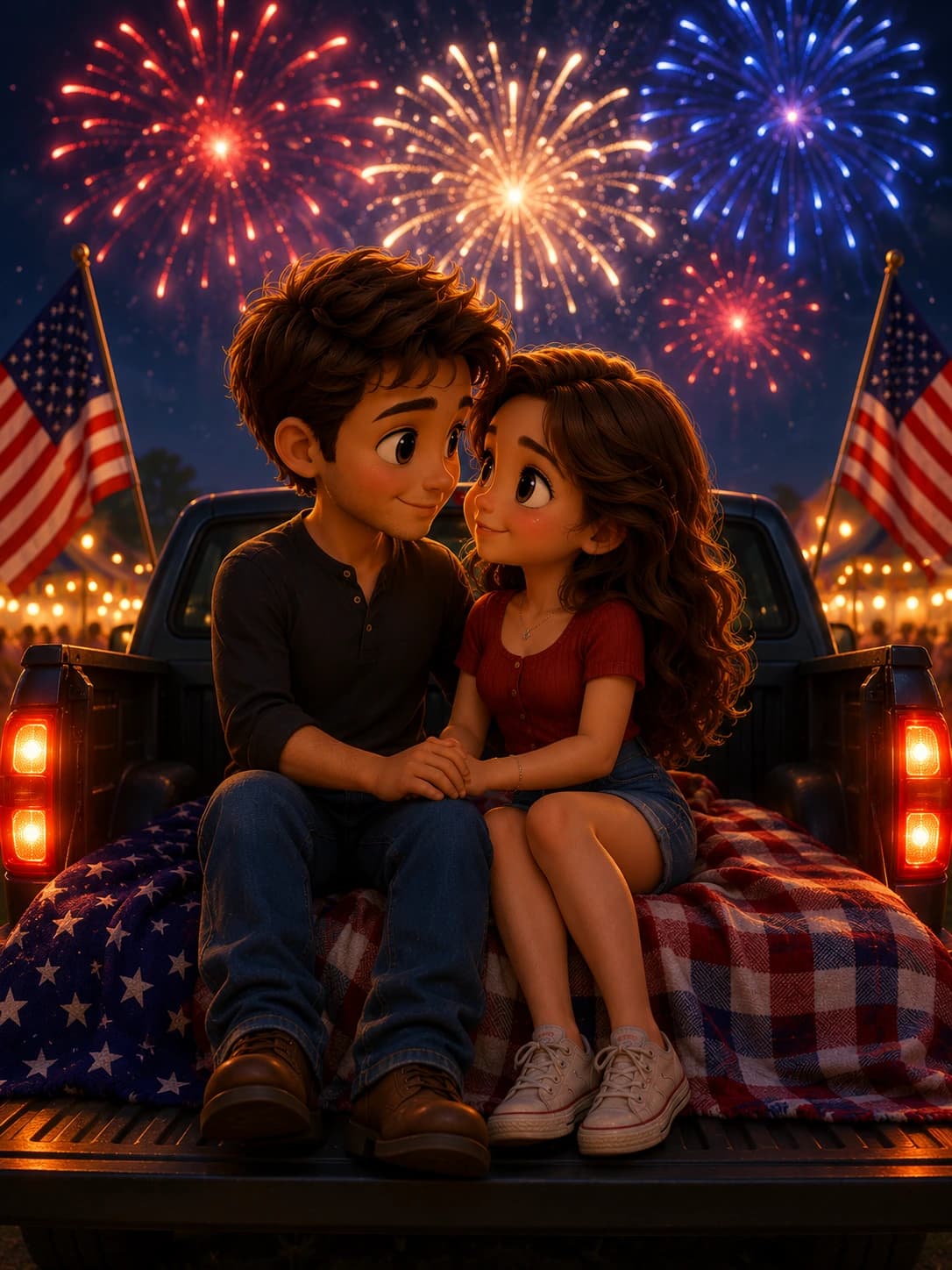 Red White Boom summer fireworks country story artwork